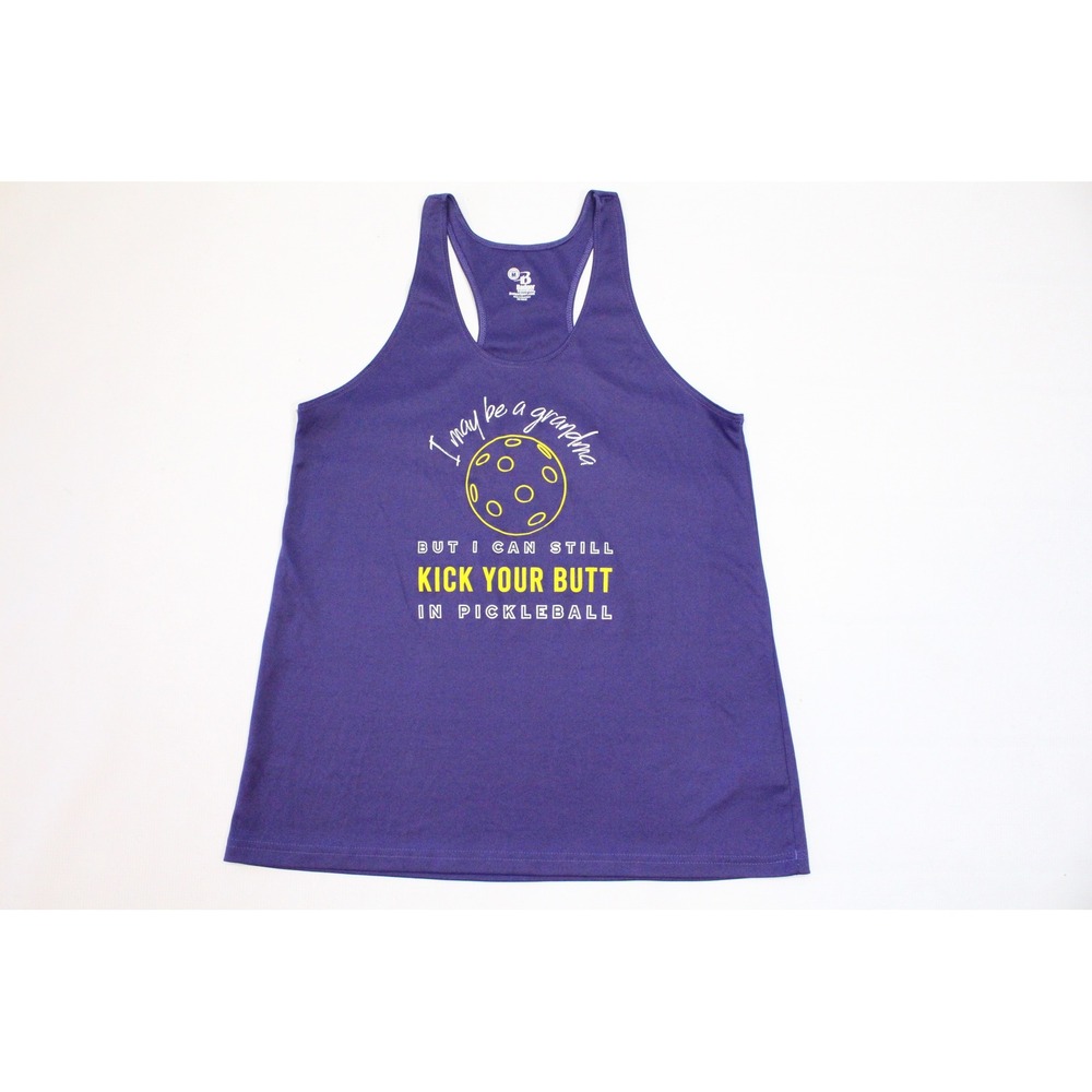 Badger Sport Purple Pickleball Grandma Graphic Racerback Tank Top 4166 Womens M